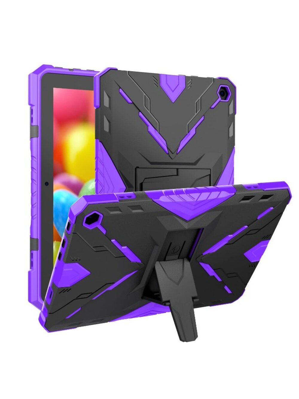 Kickstand Armor Defender Case – Purple – For Fire 8/8 Plus (12th Gen, 2022)